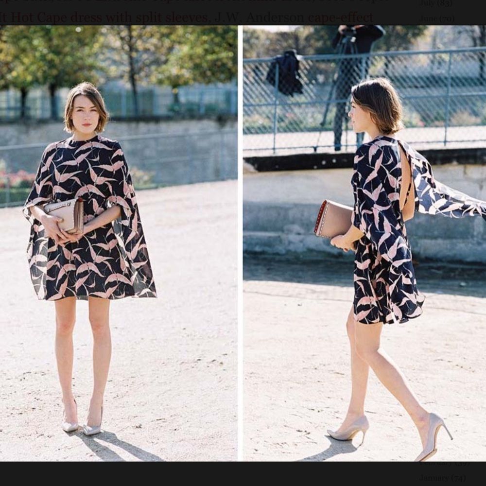 NWOT Valentino bird print cape dress - Picture 2 of 13